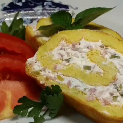 Slika vezana za Punjeni rolat od tikvica - Stuffed zucchini roll