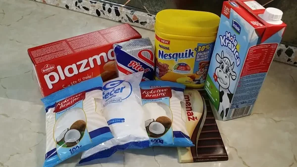 Kokos rolat sa čokoladom | Istaknuta slika 4/4 | Brza, i, jednostavna, poslastica, bez, pečenja
